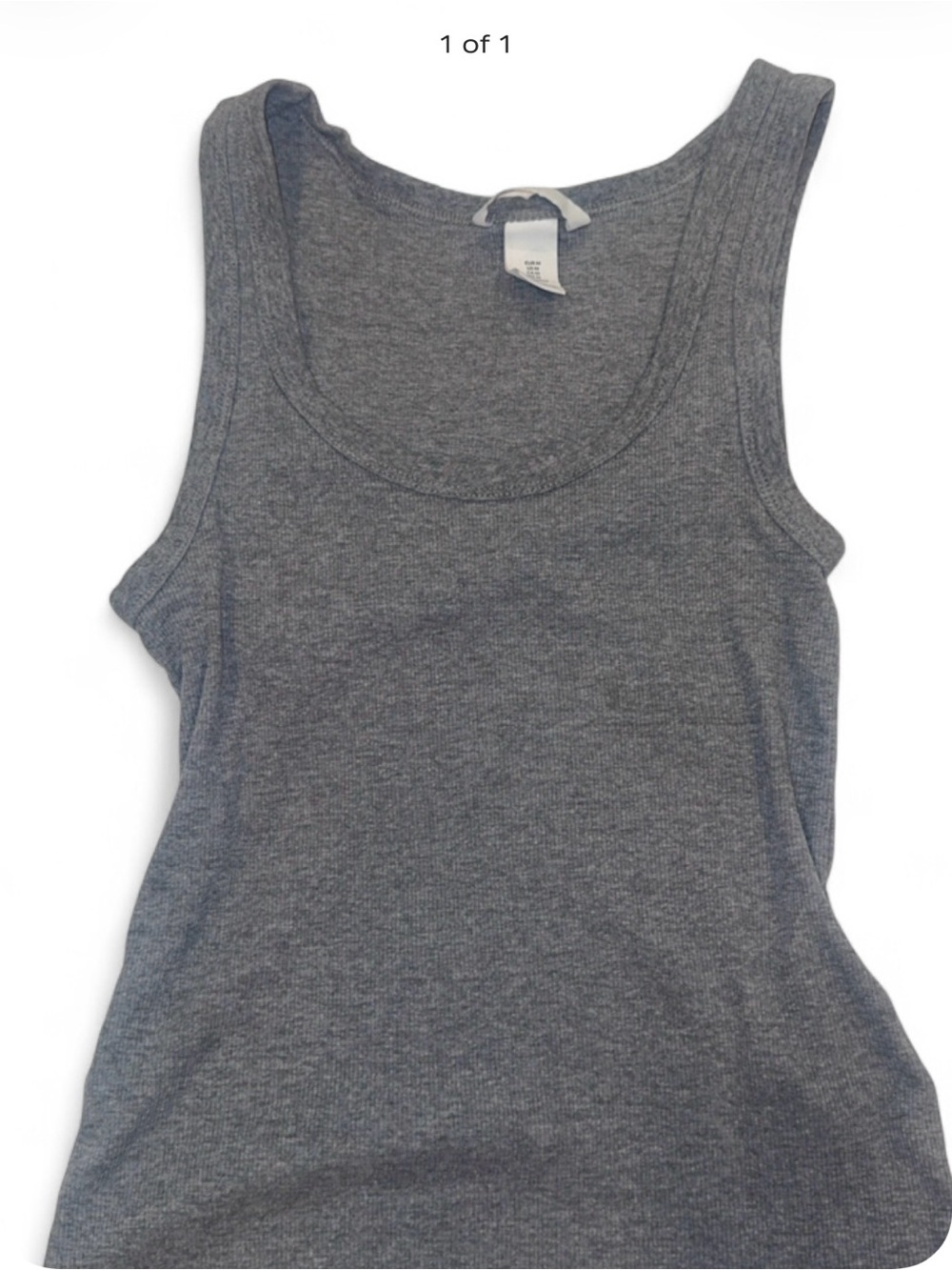 H&M Gray Ribbed Scoop Neck Tank Top